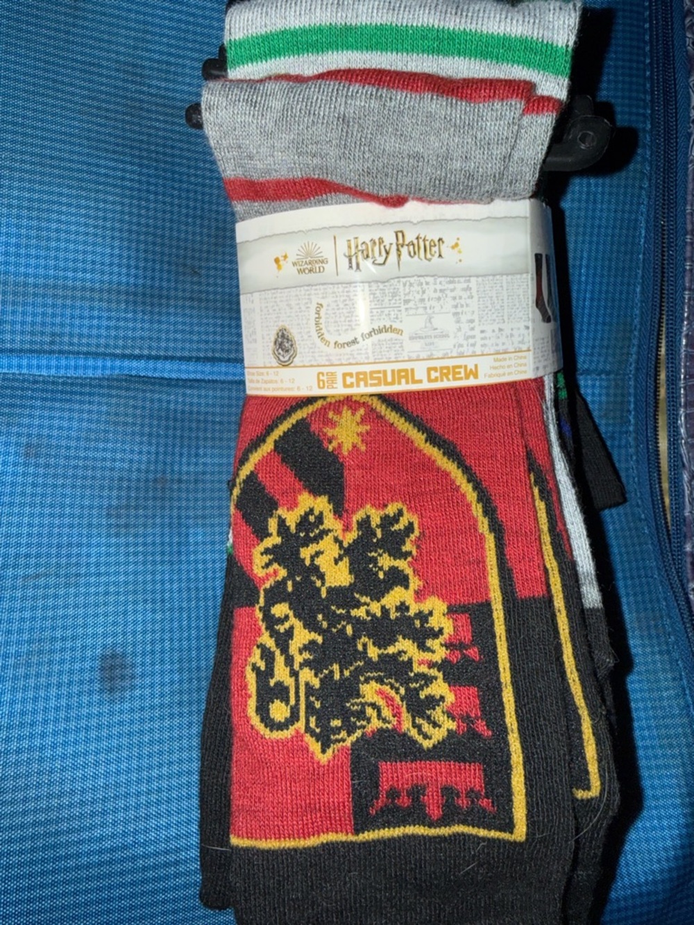 Warner Bros. Harry Potter Gryffindor Red Black Yellow Crew Socks